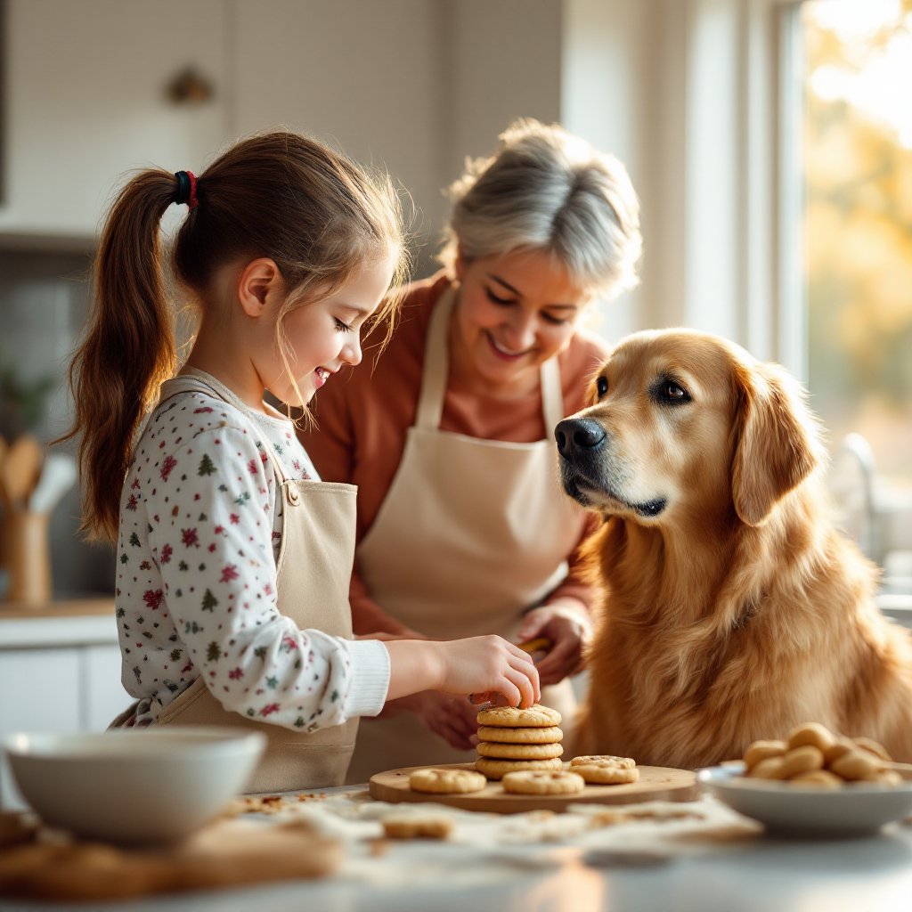 Real family moment: Sophie baking with Grandma Rose and Max